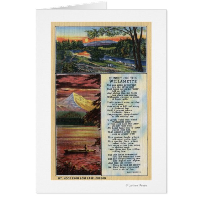 Mt. Huva från Borttappad Sjö View Hälsningskort (Framsidan)