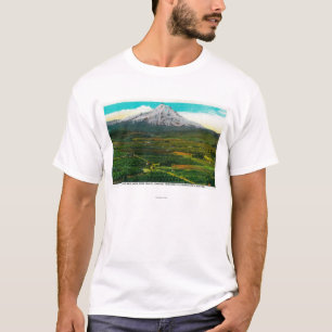 Mt. Huva från den Hood River ValleyHood floden, T-shirt