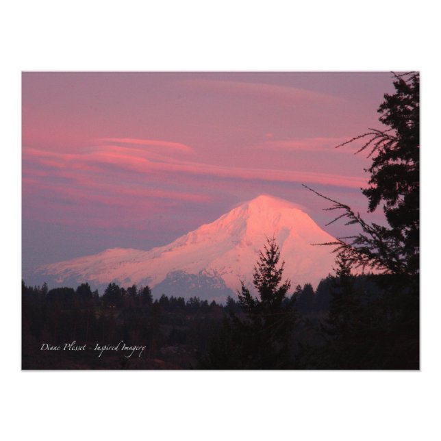 Mt. Huva januari Sunset Fototryck (Framsidan)