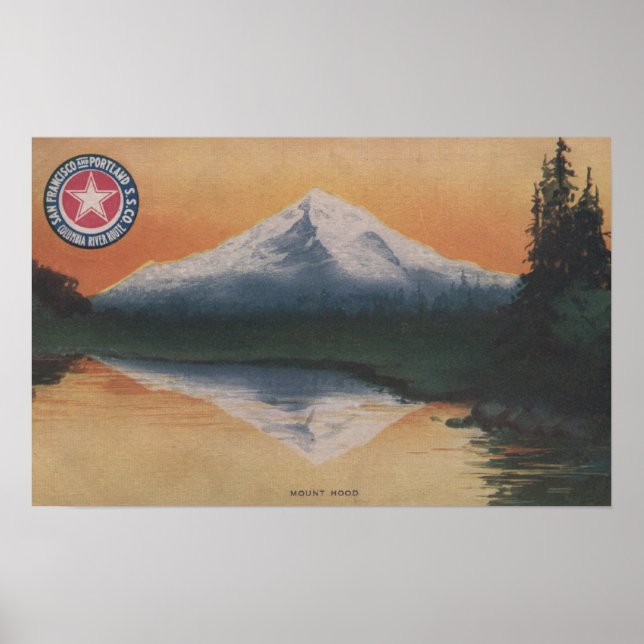 Mt. Huva, Oregon - San Francisco till Portland Poster (Framsidan)