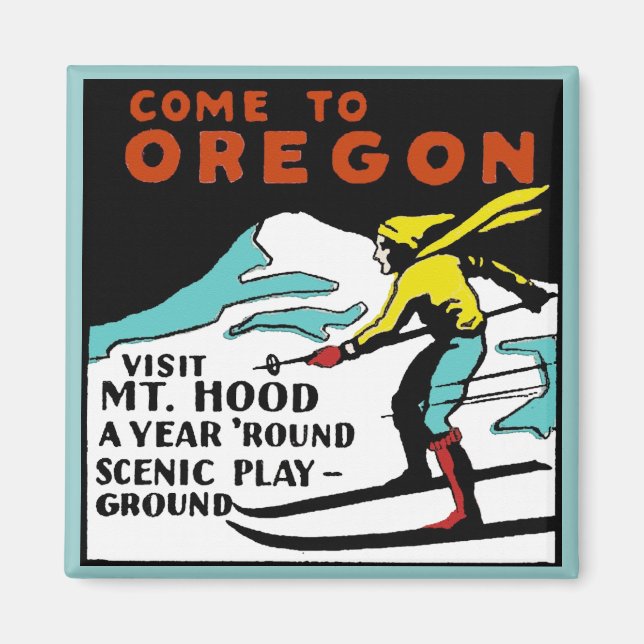 Mt. HUVA OREGON - Vintage resor Magnet (Framsidan)