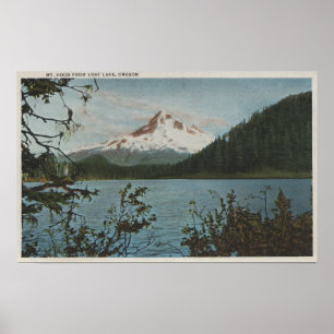 Mt. Huva, Oregon - Vy över berg från Borttappad Poster