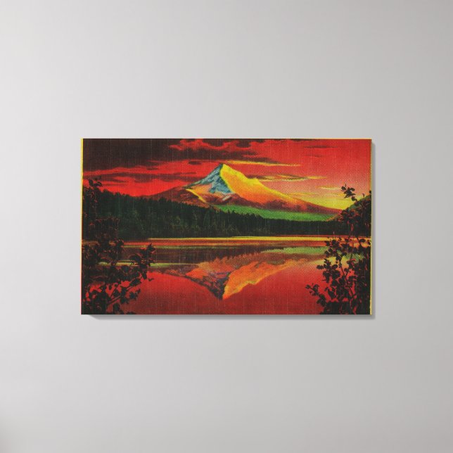 Mt. Huva vid Soluppgång från Borttappad Sjö, Orego Canvastryck (Framsida)