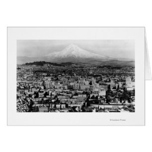 Mt. Huva View från Portland, Oregon Photograph Hälsningskort