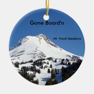 Mt. Huvaängar skidar område, Oregon Julgransprydnad Keramik