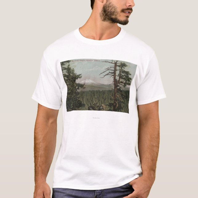 Mt. Huvan Oregon - beskåda av berg från avlägset T Shirt (Framsida)
