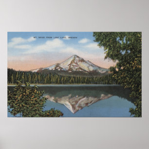 Mt. Huvan Oregon - beskåda av berg från förlora Poster