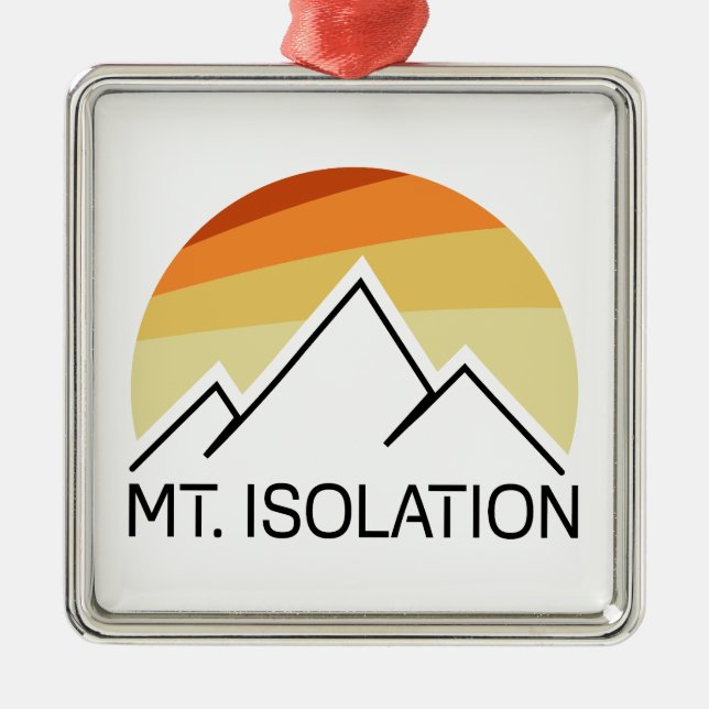 Mt. Isolation New Hampshire Retro Julgransprydnad Metall (Framsidan)
