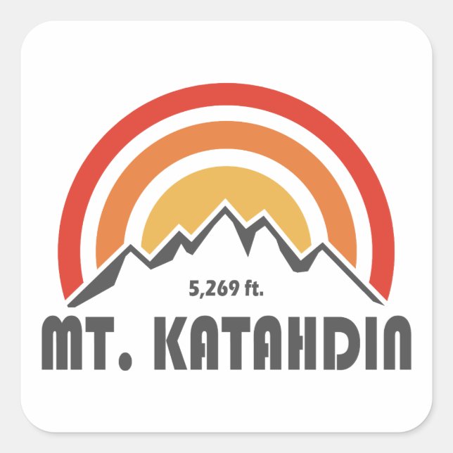 Mt. Katahdin Fyrkantigt Klistermärke (Framsida)