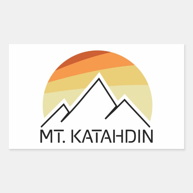 Mt. Katahdin Retro Rektangulärt Klistermärke (Framsida)