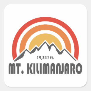 Mt. Kilimanjaro Fyrkantigt Klistermärke