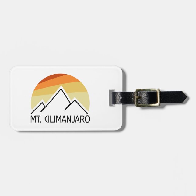 Mt. Kilimanjaro Retro Bagagebricka (Horisontell Framsida)