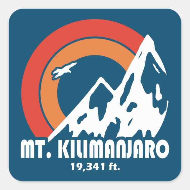 Mt. Kilimanjaro Sol Eagle Fyrkantigt Klistermärke (Framsida)