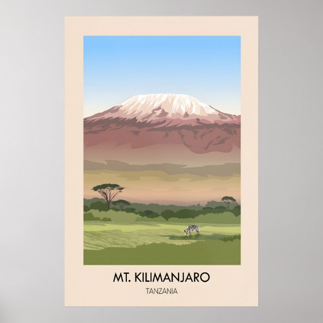 Mt Kilimanjaro Tanzania Resoraffisch Poster (Framsidan)