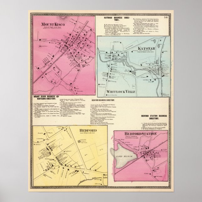 Mt Kisco, Katonah, Whitlock Ville, Bedford Poster (Framsidan)