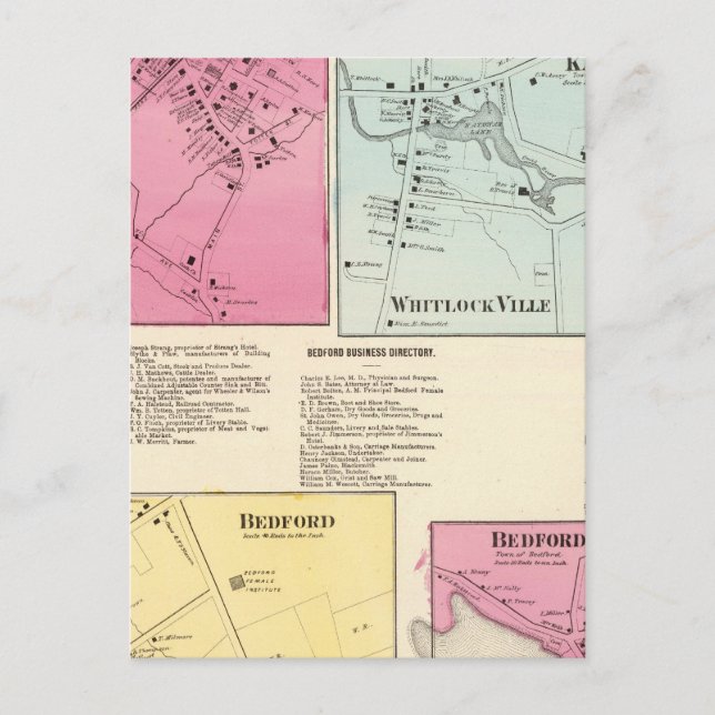 Mt Kisco, Katonah, Whitlock Ville, Bedford Vykort (Framsida)