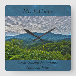 Mt. LeConte Underbar Smoky Mountains Clock Fyrkantig Klocka