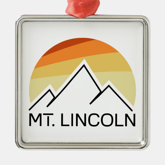 Mt. Lincoln New Hampshire Retro Julgransprydnad Metall (Framsidan)