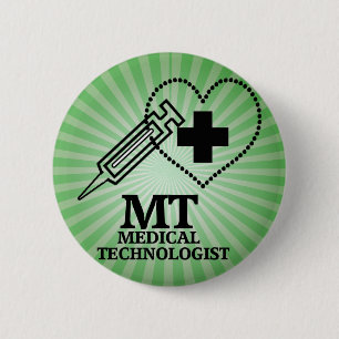 MT LOGOTYP SPRUTA HJÄRTAT MEDICINSK TECH KNAPP