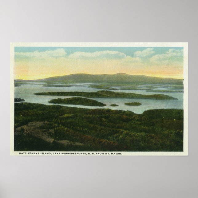 Mt. Major Aerial View of Rattlesnake Island Poster (Framsidan)