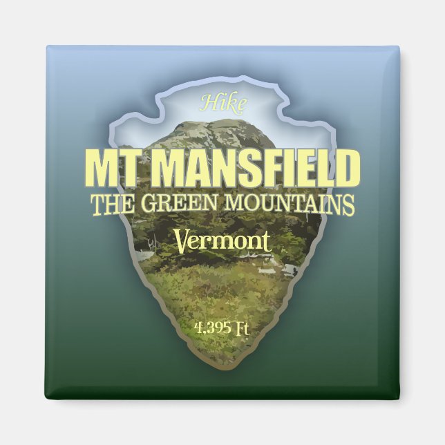 Mt Mansfield (pilhuvud) Magnet (Framsidan)