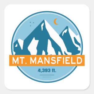 Mt. Mansfield Vermont Stars Måne Fyrkantigt Klistermärke