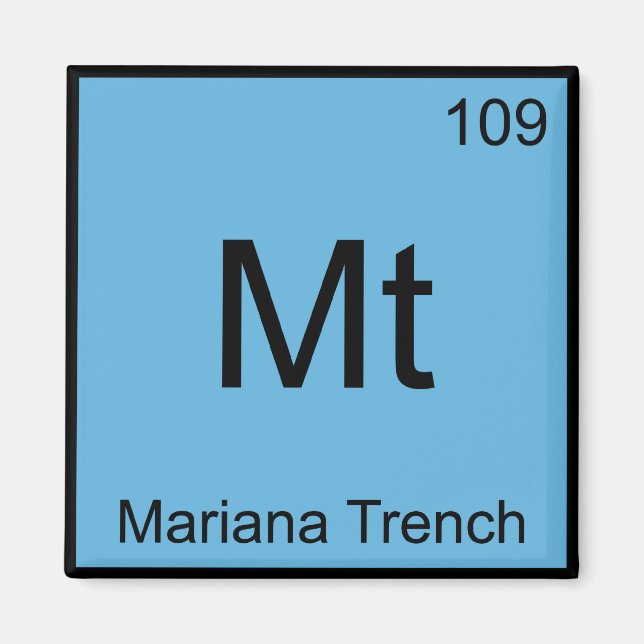 Mt - Mariana Diket Kemiskt Elementsymbol T-shirt Magnet (Framsidan)