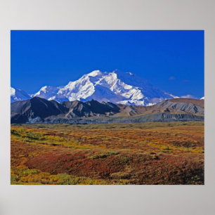 Mt. McKinley Denali nationalpark, Alaska. Poster
