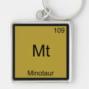 Mt - Minotaur Funny Chemistry Inslag Symbol Tee Fyrkantig Silverfärgad Nyckelring