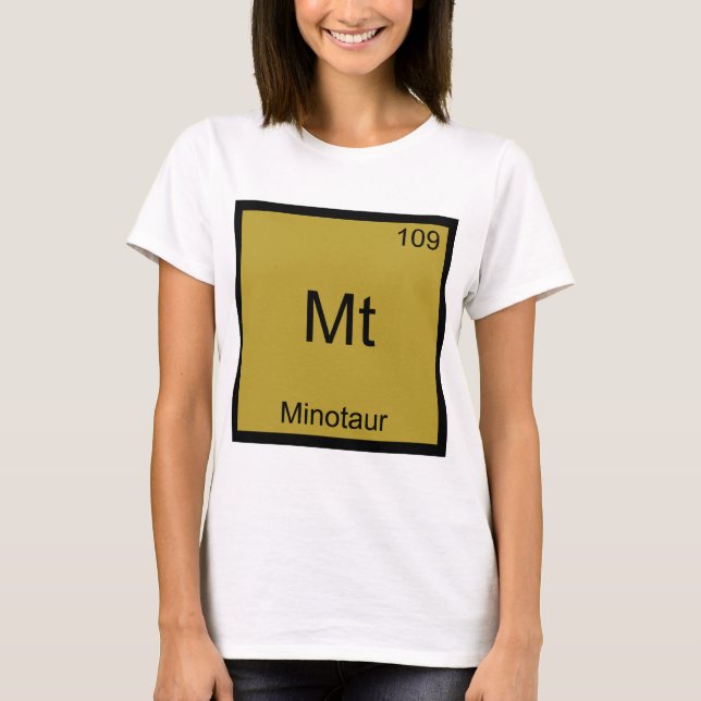 Mt - Minotaur Rolig T-Shirt med Kemiskt Element Sy (Framsida)