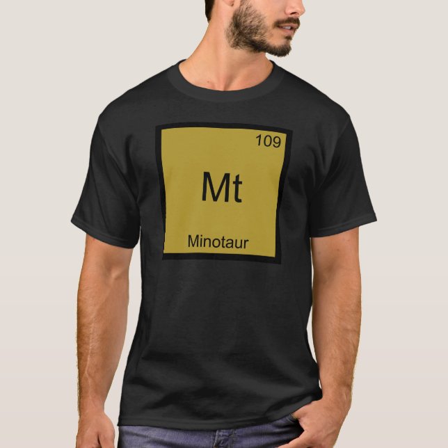 Mt - Minotaur Rolig T-Shirt med Kemiskt Elemente S (Framsida)