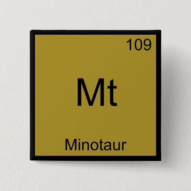 Mt - Minotaur Rolig T-Shirt med Kemiskt Elemente-s Knapp (Framsida)