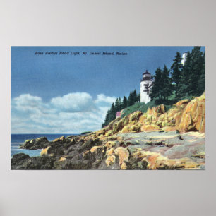 Mt. Öde ö bas- hamnhuvudfyr Poster