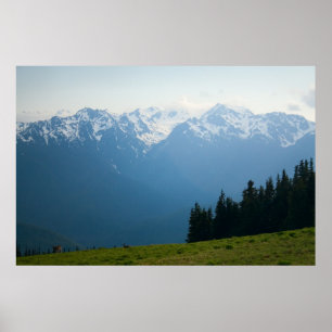 Mt Olympus Peaks vid orkanen Ridge Print Poster