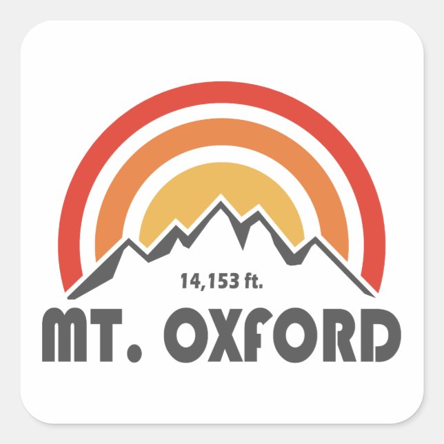 Mt. Oxford Fyrkantigt Klistermärke (Framsida)