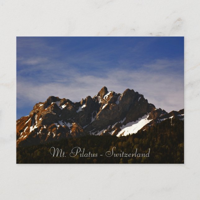 Mt. Pilatus in lucerne switzerland photo postcard  Vykort (Framsida)