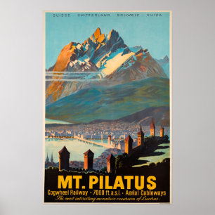 Mt.Pilatus Schweitz, reser affischen Poster