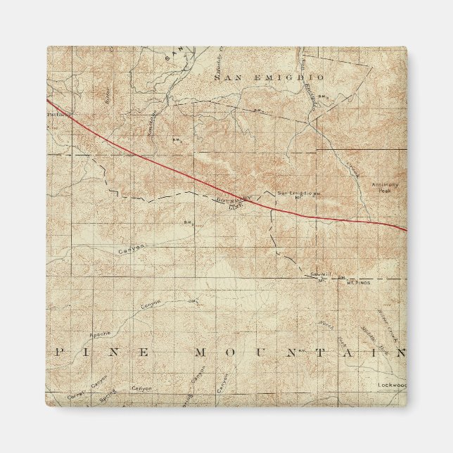 Mt Pinos quadrangle som visar San Andreas Rift Magnet (Framsidan)
