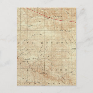 Mt Pinos quadrangle som visar San Andreas Rift Vykort