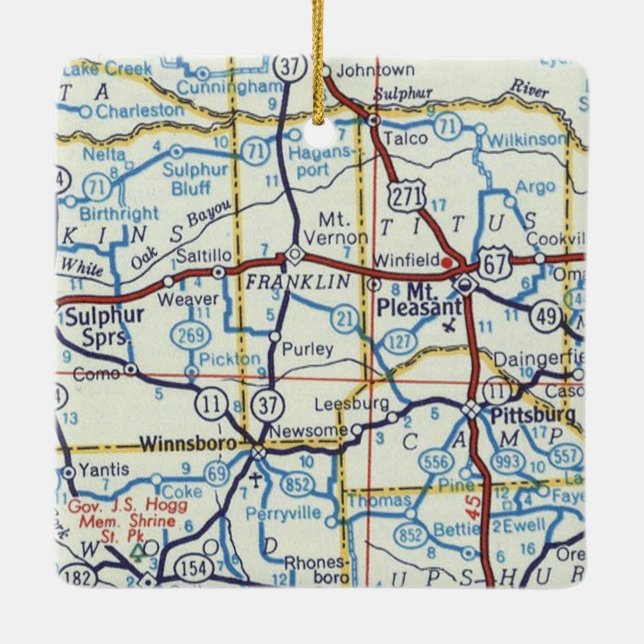 Mt Pleasant och Sulfur Vår julprydnad Julgransprydnad Keramik (Baksida)