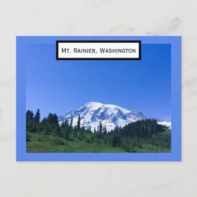 Mt. Rainer Washington Postcard Vykort (Framsida)