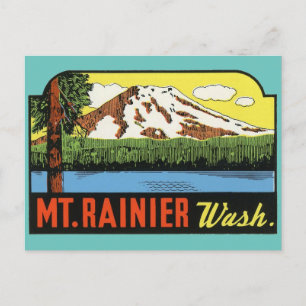 Mt. Rainer Washington Vintage resor vycard Vykort
