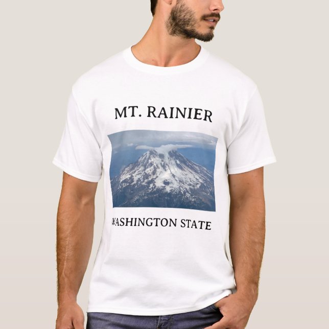 MT. Rainier Aerial Photo Stratus Cloud 2 T Shirt (Framsida)