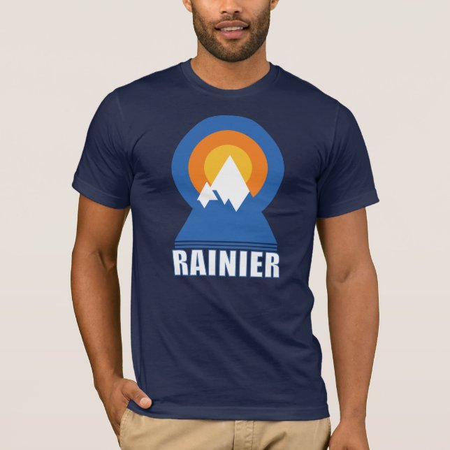 Mt Rainier Hike Sunset T-Shirt (Framsida)