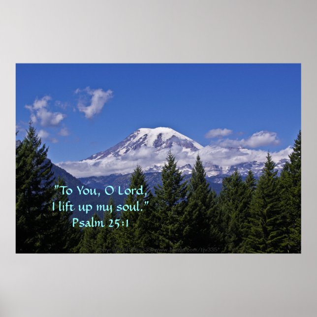 Mt. Rainier in dimw/Scripture Verse Poster (Framsidan)