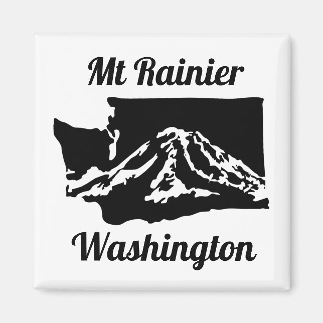 Mt Rainier Magnet - B&W (Framsidan)