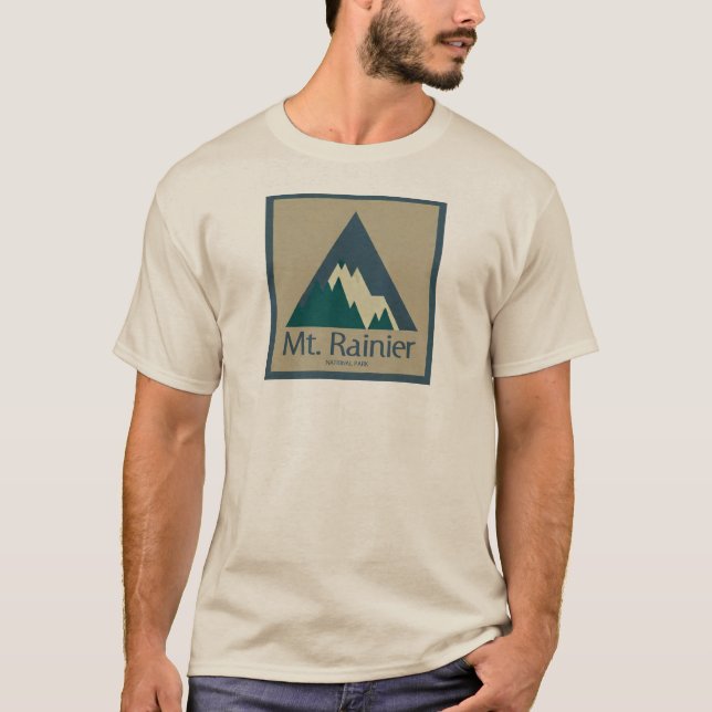 Mt. Rainier National Park Rustic T Shirt (Framsida)