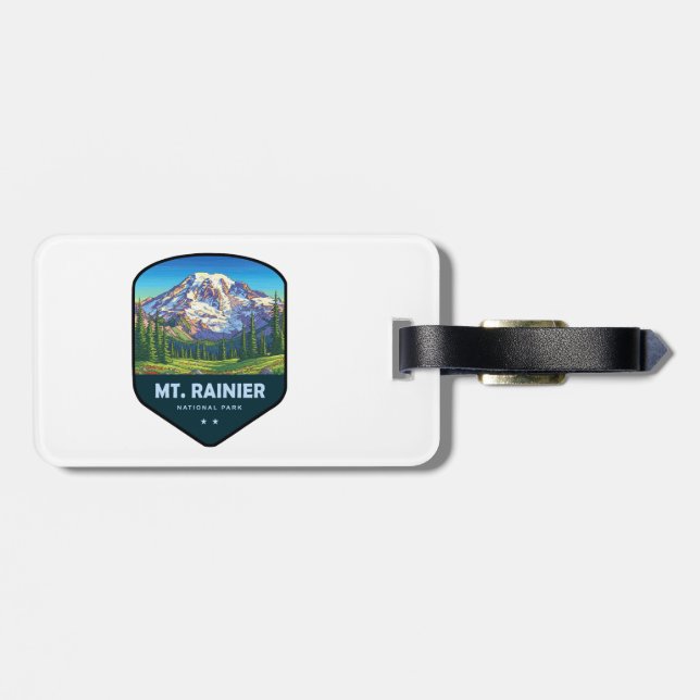 Mt. Rainier National Park-sköld Bagagebricka (Baksida Vågrät)