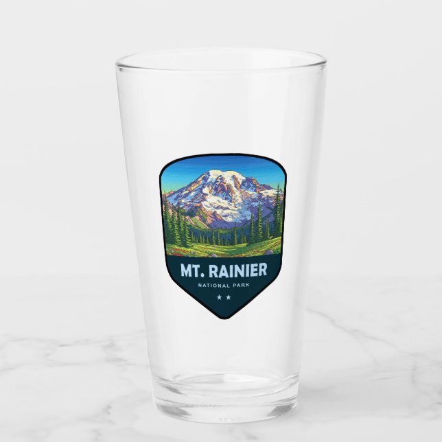 Mt. Rainier National Park-sköld Glaskopp (Framsida)
