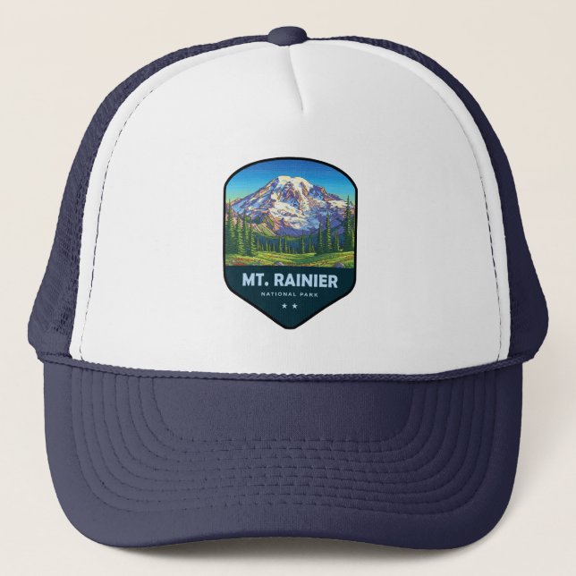 Mt. Rainier National Park-sköld Keps (Framsida)